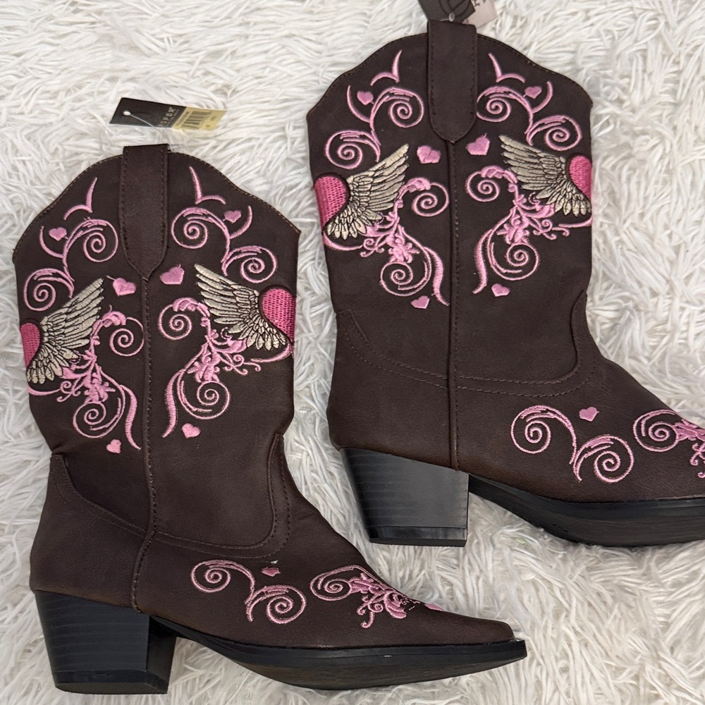 Roper Kids Brown and Pink Boots